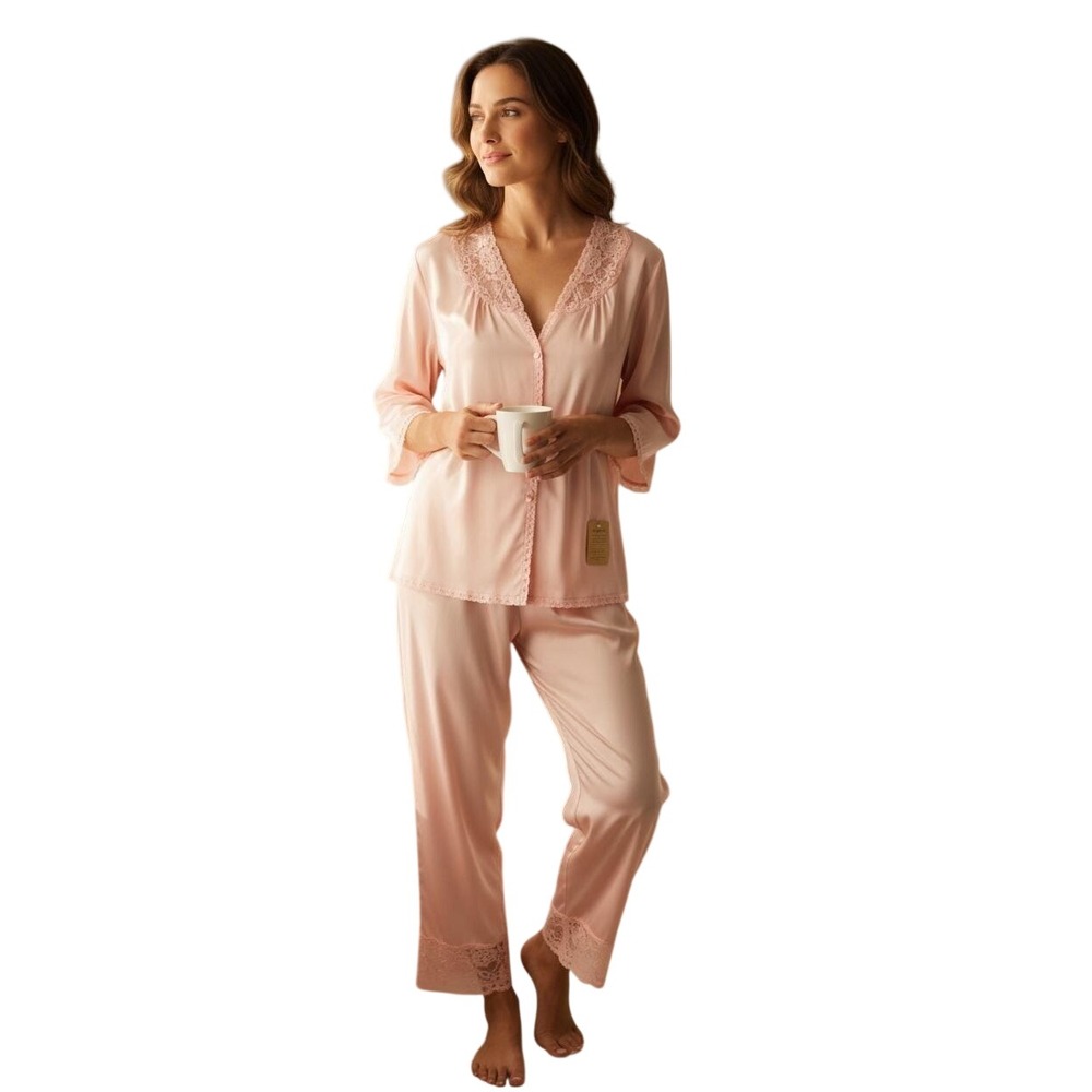 Vanity Fair Vintage Deadstock Pink Pajama Set sz Small‎